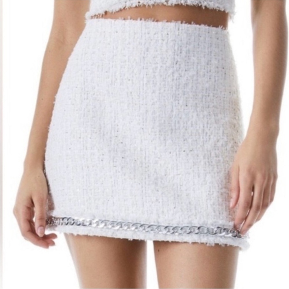 Alice + Olivia White Tweed Skirt Set "Coralie" top & "Elana" skirt - Picture 5 of 12